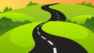 Curvy Cartoon Road Wallpaper
