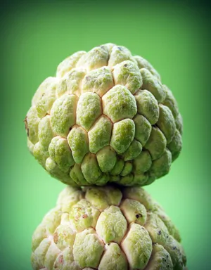 Custard Apple Green Background Wallpaper