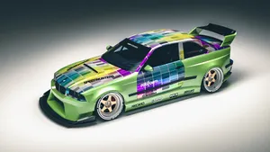 Custom B M W E36 M3 Racecar Design Wallpaper