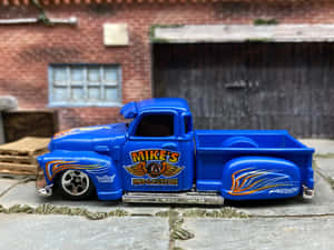 Custom Blue Pickup Toy Truck Wallpaper