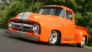 Custom Orange Classic Truck Wallpaper