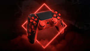 Custom Red Black Ps5 Controller Wallpaper