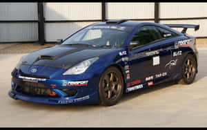 Customized Blue Toyota Celica Racing Car Wallpaper