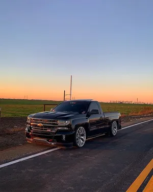 Customized Pickup Truck Sunset Wallpaper