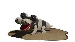 Cute 3d Model Of Sandile With Mouth Open Wallpaper