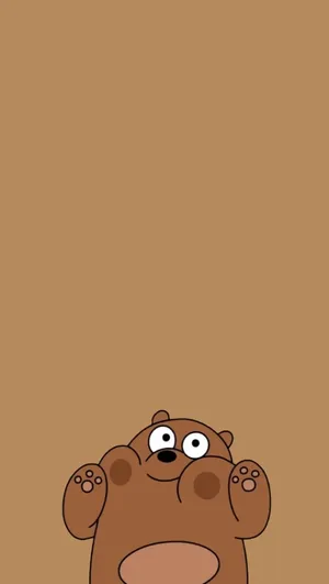 Cute Aesthetic Cartoon Grizzly Bear Wallpaper