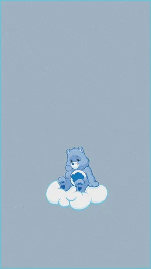 Cute Aesthetic Cartoon Grumpy Bear Wallpaper