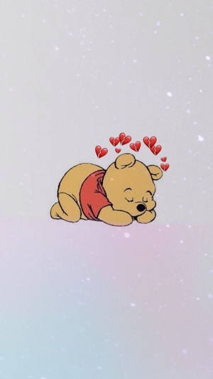Cute Aesthetic Cartoon Sleeping Pooh Wallpaper