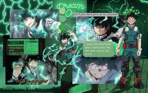 Cute Aesthetic Deku Green Collage Wallpaper