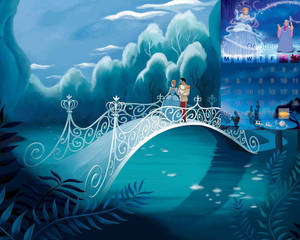 Cute Aesthetic Disney Princess Cinderella Bridge Wallpaper