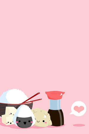 Cute Aesthetic Emoji Foods Phone Wallpaper