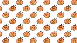 Cute Aesthetic Halloween Classic Pumpkins Wallpaper
