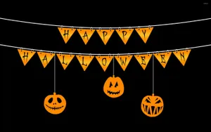 Cute Aesthetic Halloween Decorative Pennants Wallpaper