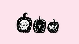 Cute Aesthetic Halloween Pumpkins Wallpaper