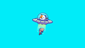 Cute Aesthetic Pc Ufo Cat Wallpaper