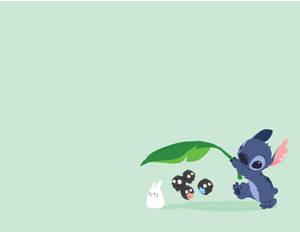 Cute Aesthetic Stitch And Mini Totoro For Computer Wallpaper