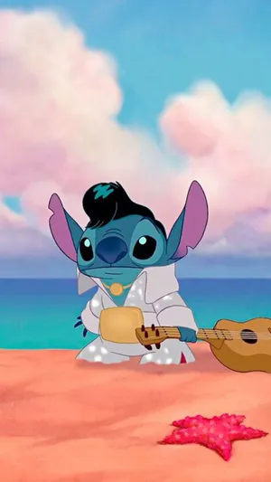 Cute Aesthetic Stitch Elvis Cosplay Wallpaper