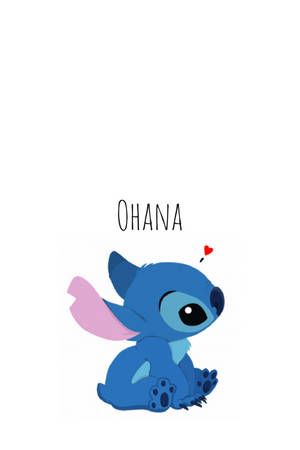 Cute Aesthetic Stitch Ohana Red Heart Wallpaper