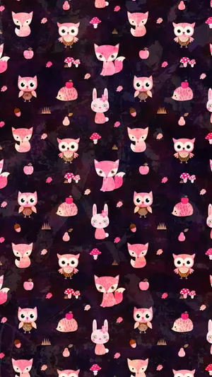Cute And Adorable Kawaii Fox Illustration Wallpaper