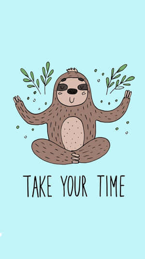 Cute And Adorable Kawaii Sloth Hanging Out Wallpaper