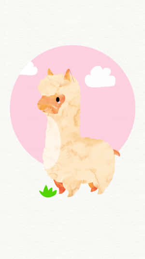 Cute And Colorful Kawaii Llama Wallpaper Wallpaper