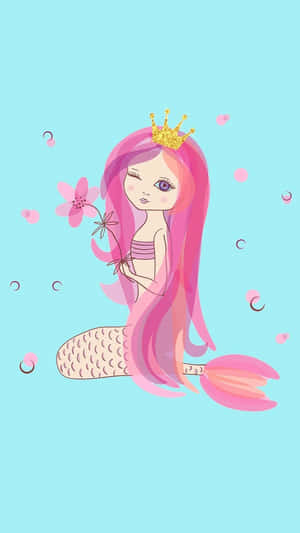 Cute And Colorful Kawaii Mermaid Wallpaper