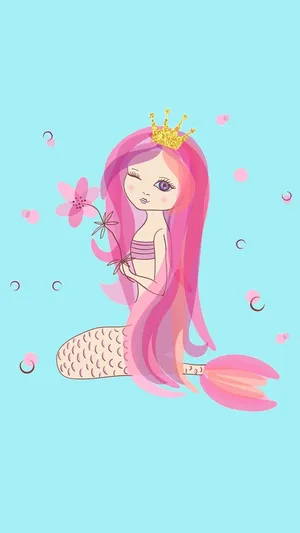 Cute And Colorful Kawaii Mermaid Wallpaper