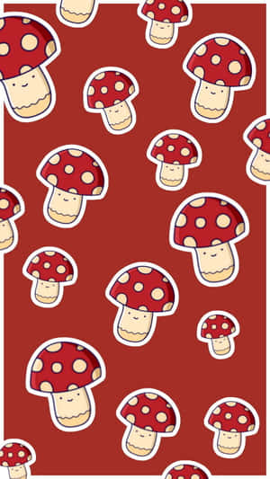 Cute And Colorful Kawaii Mushroom Wallpaper Wallpaper