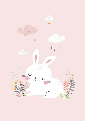 Cute And Playful, This Kawaii Bunny Is Ready For A Good Time! Wallpaper