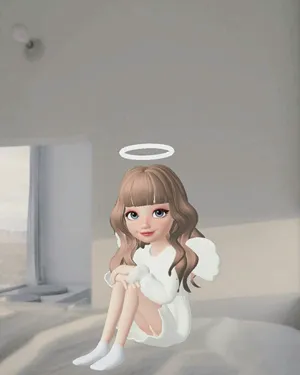 Cute Angel In A Cartoon Style Wallpaper