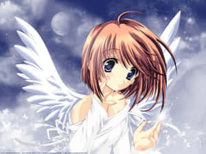 Cute Angel In Japanese Anime-style Wallpaper