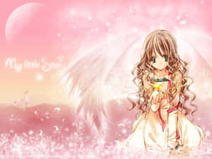 Cute Angel With A Small Star Wallpaper