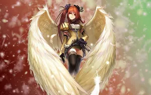 Cute Angel With Red Hair Wallpaper