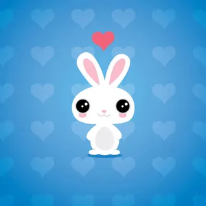 Cute Animals Cartoon Standing Bunny Wallpaper