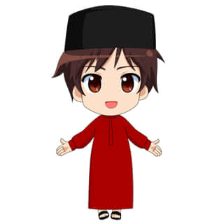 Cute Animated Muslim Boy Wallpaper