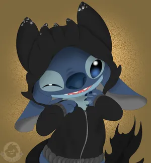 Cute Animated Stitch Smiling Wallpaper