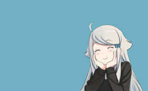 Cute Anime Character With A Smug Face And White Hair Wallpaper