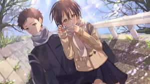 Cute Anime Couple Moments Wallpaper