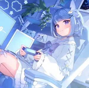 Cute Anime Gamer Girl Wallpaper