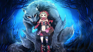 Cute Anime Wolf Girl Red Riding Hood Wallpaper