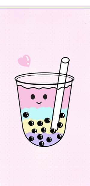 Cute Anthropomorphic Boba Tea Illustration.jpg Wallpaper