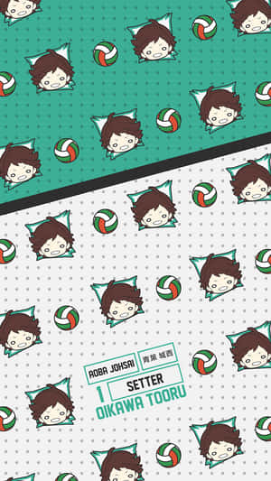 Cute Aoba Johsai Aeshteic Oikawa Pattern Wallpaper