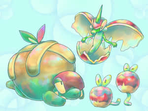 Cute Applin Evolution Line Wallpaper