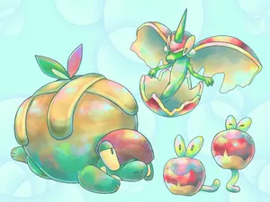 Cute Applin Evolution Line Wallpaper