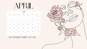 Cute April Desktop Organizer Sketch Wallpaper