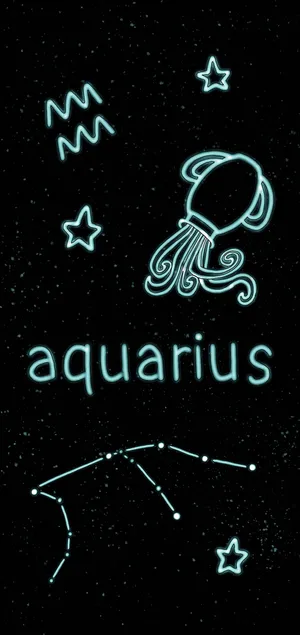 Cute Aquarius Doodles Wallpaper