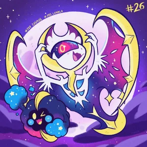 Cute Art Lunala And Cosmog Wallpaper