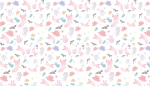 Cute Axolotl And Sea Animals Doodle Art Wallpaper