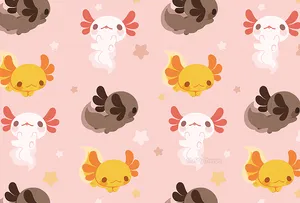 Cute Axolotl Designs Doodle Art Wallpaper