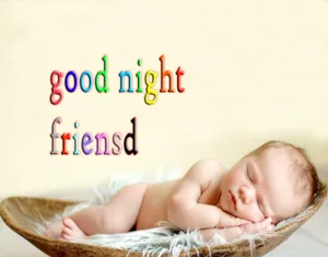 Cute Baby Good Night Friends Wallpaper